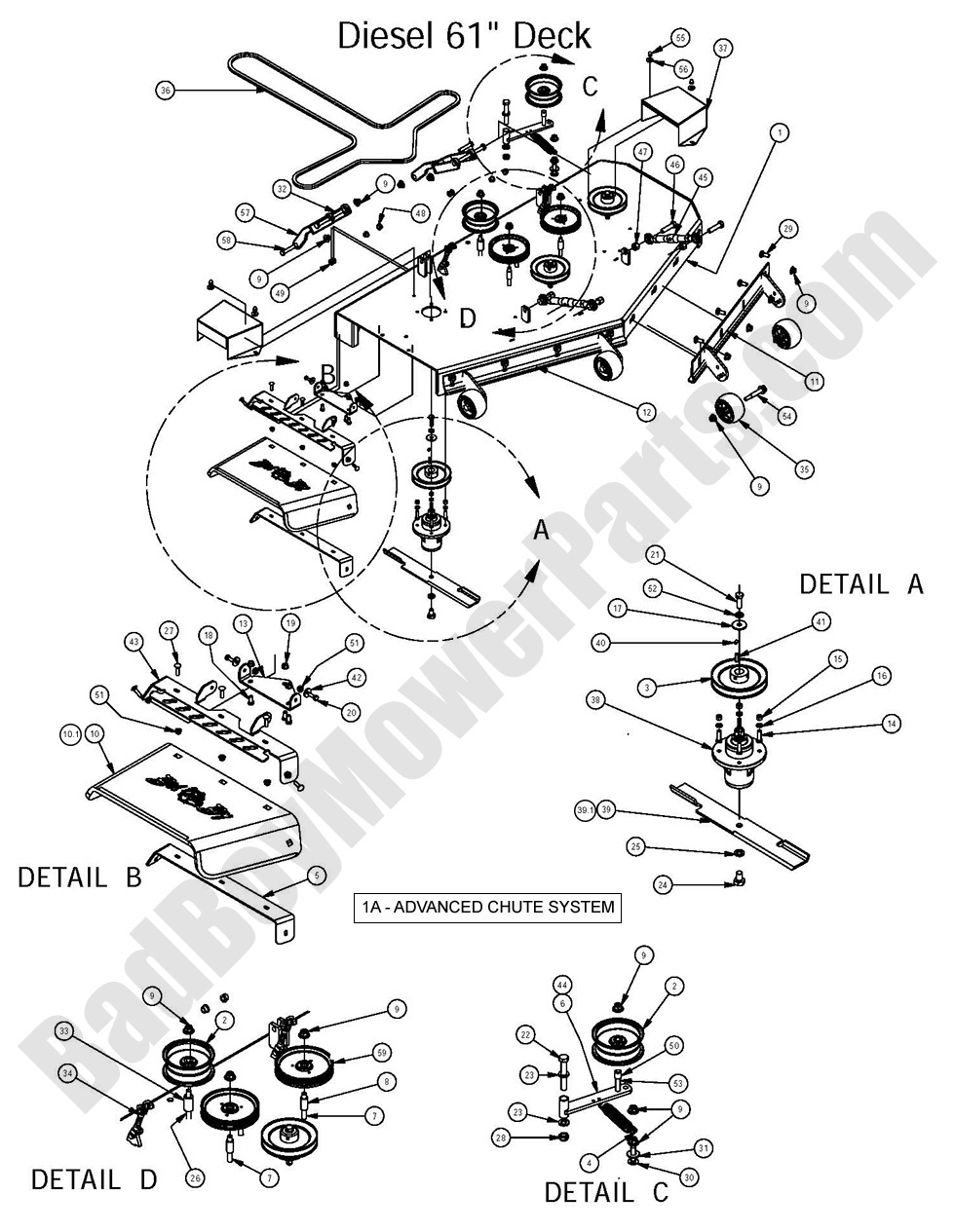 2016 Diesel 1500cc - 61" Deck Assembly